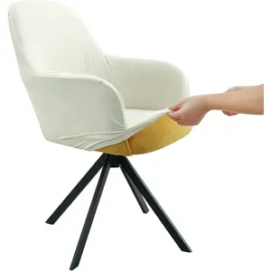 Swivel Armchair Accent Dining Chair Cover for Office, Stretch Mid-Back Office Desk Chair Sliopcover Leisure Arm Chair Protector with arms for Living Room