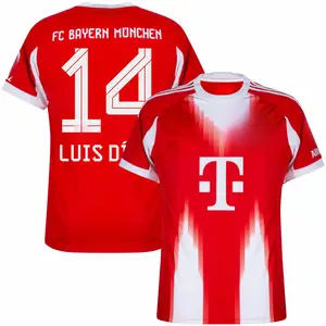 Munich Red Team Style Jersey No.14 Diaz – Unisex Football Shirt 2026 Playoff Edition, lightweight, soft material, perfect for training and casual out