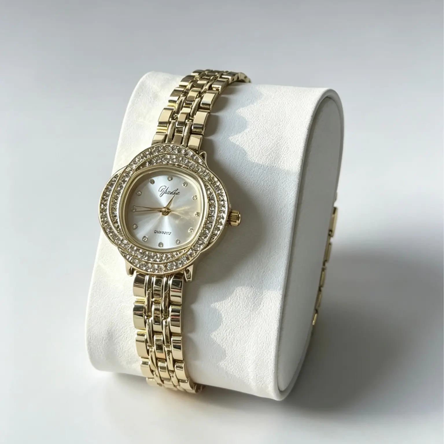 Women Luxury Crystal Watch Bracelet 2PcsSet Bling Rhinestone Quartz Wristwatch GiftFor Her