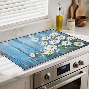 JOYFINITY Heat-Resistant Glass Stove Top Cover with Anti-Slip Rubber Coating – Electric Stove Protector, Scratch-Resistant, Counter Space Decor Mat