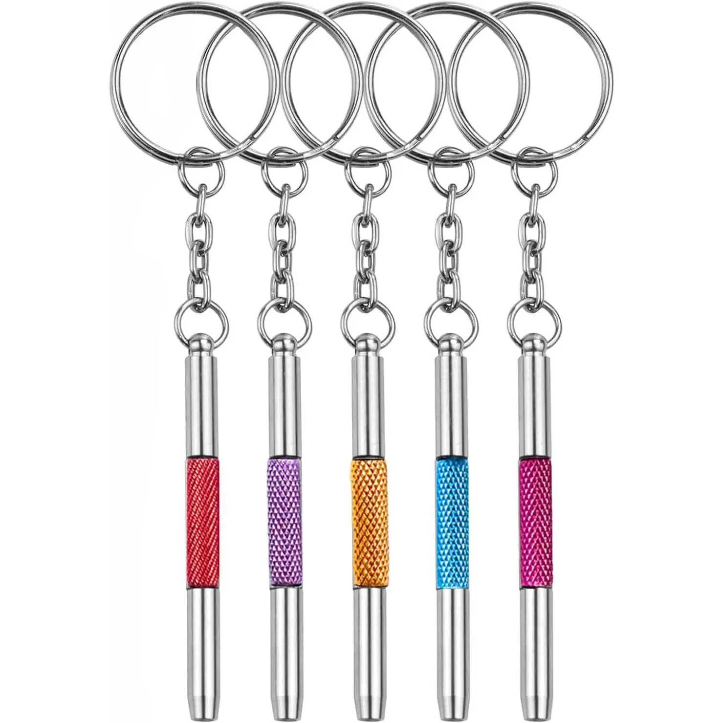 5 count Eyeglass  Repair Kit Precision 4 in 1 Mini Screwdrivers Set,Sunglass Watch  Repair with , Stainless Steel Alloy Tool,Flat , Phillips, Hex(5 colors)