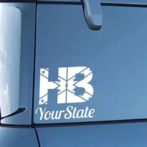 2Pcs Hb Holler Boy Rebel Version With Your State - Vinyl Decal Sticker