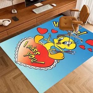 Tweety Bird17 Cartoon Print Carpet, Home, Living Room, Bedroom, Office Chair Under Rug, Gift for Family and Friends, Christmas Decorative Rug