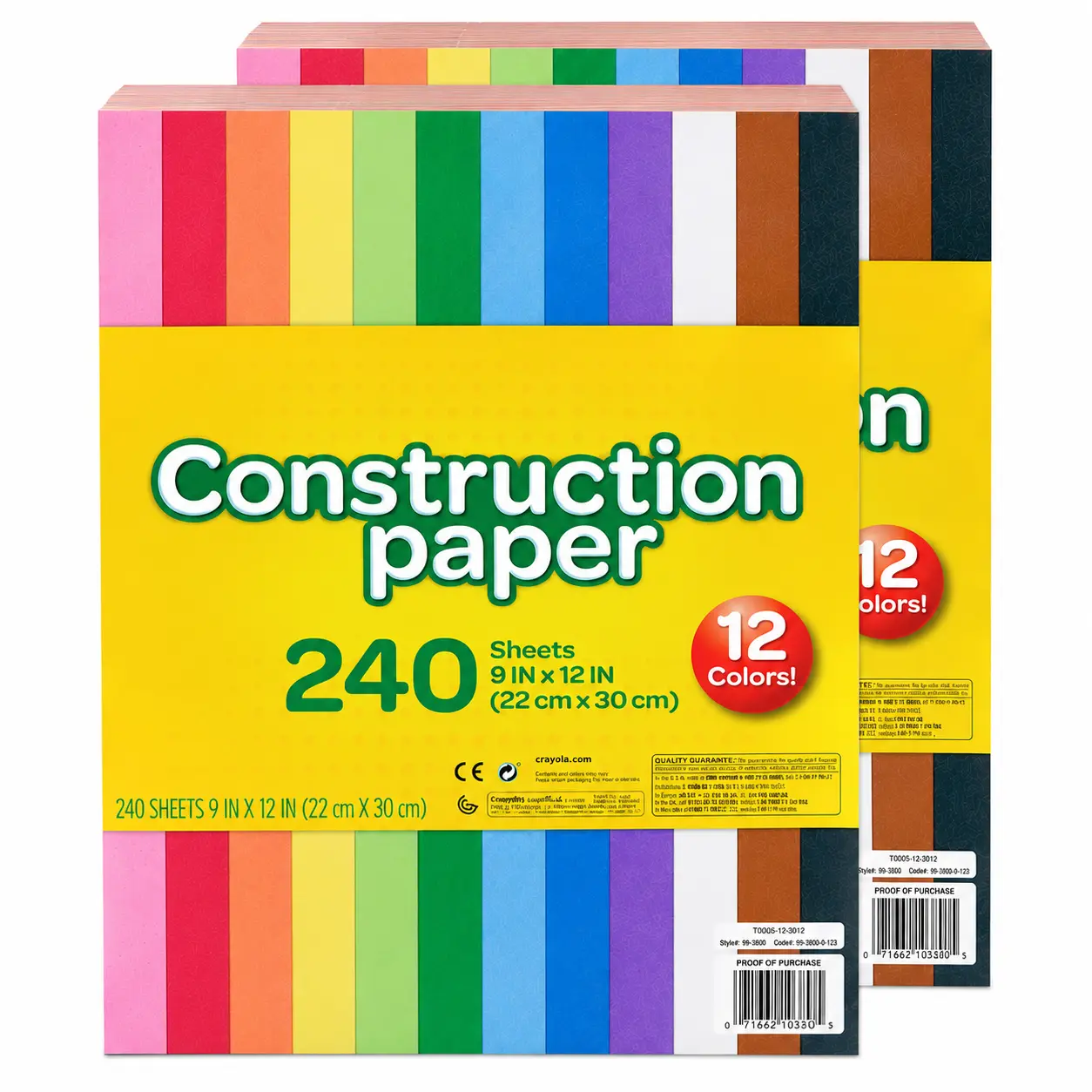 Bulk Construction Paper Pack – 480 Sheets, 10 Assorted Colors, 9" x 12", Art & Craft Paper for School, Classroom, Teachers & DIY Projects