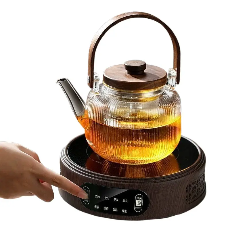 Electric Ceramic Tea Stove Set - Dual-Purpose Steaming & Boiling Pot with Moxibustion Function, Mini Home Water Boiler for All Tea Lovers & Beginners, Gentle & Even Heating, High-Quality Material, 23*23cm