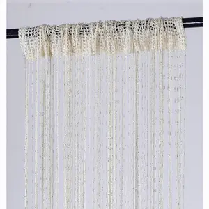 Glitter String Door Curtain 100x200cm Rod Pocket Tassel Fringe Window Panel Home Party Decor| No Rod Included| Mother's Day Gift