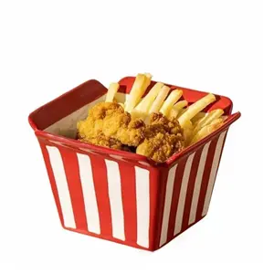 ceramic bowl,tableware,2counts cereal bowl&spoon, salad bowl, French fries bowl, fried chicken bowl, popcorn bowl,gift for boyfriend,girlfriend,children,Couple bowl,summer for gift