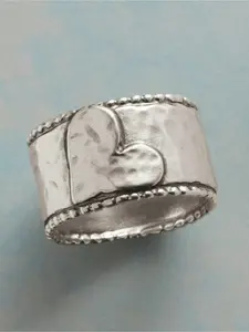 Vintage Casual Minimalism Boho Heart More Black Dots Wide Band Ring Suitable for Both Men and Women Daily Vacation Music Festival Anniversary Gift Couple's Gift Halloween Christmas Day Heart Signet Ring