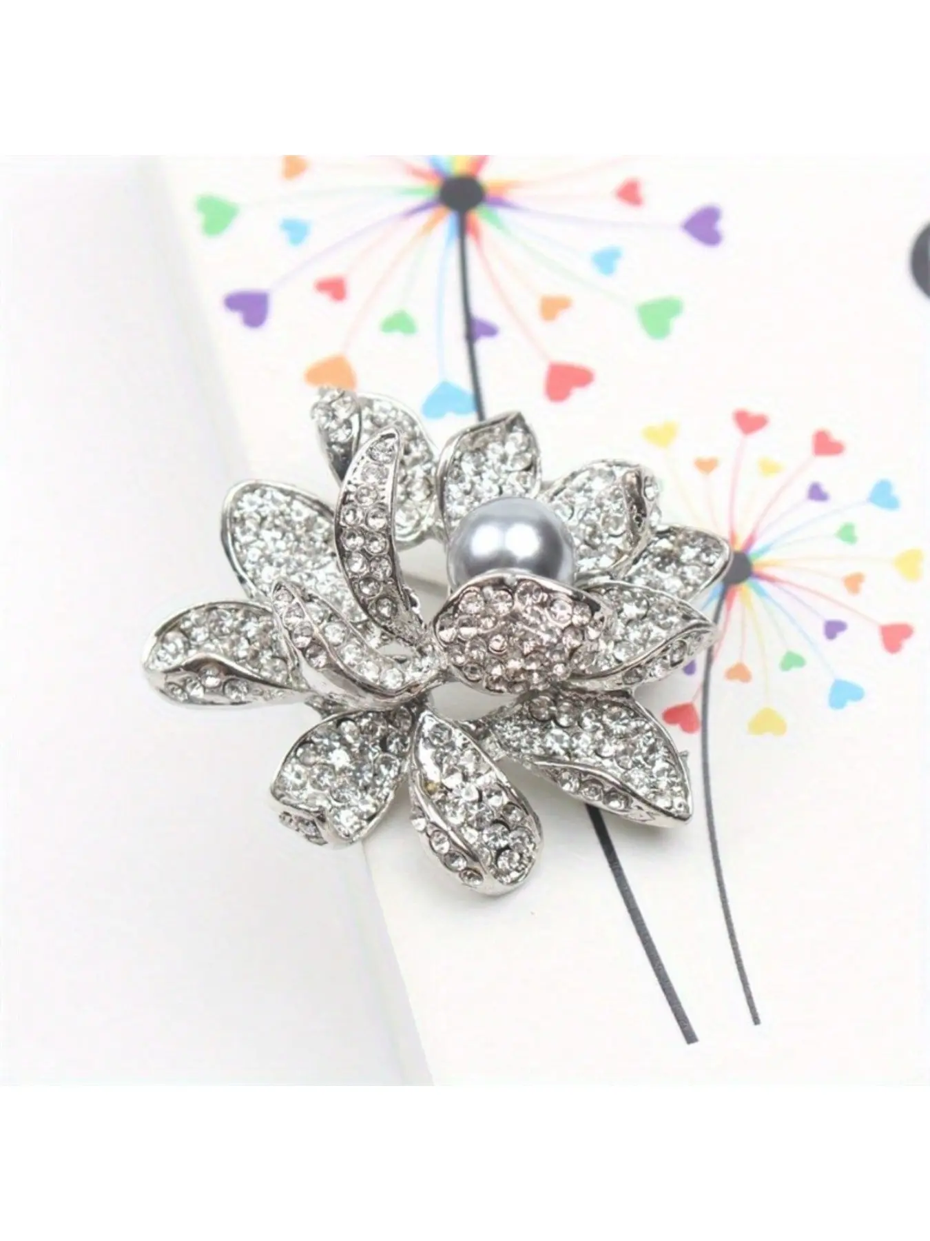 New Elegant Luxury Lotus Brooch Unisex Pin Corsage Gift