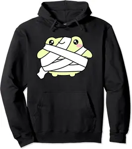 Halloween Frog Mummy Costume | cute kawaii anime girls toad Pullover Hoodie - Devonwrig Shop 35B0CGHBFXF6