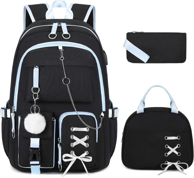 Backpacks for Girls, Girls Backpack with Lunch Box and Pencil Case for ...
