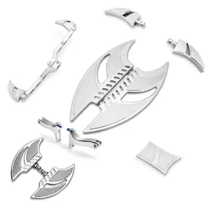 Chrome Floorboards Heel Toe Shift Levers Rear Foot Boards Pedal Highway Pegs for Harley Touring Street Glide FLHX Ultra Limited Flhtk 1980-Up Billet CNC Aluminum CNC Cut