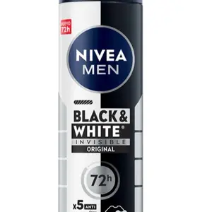 Nivea Men Black & White Invisible Antiperspirant Spray Deodorant 150ml for Fresh Scent & Dry Skin for 72 hours of protection