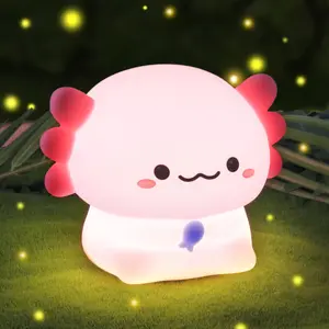 Cute Baby Newtl LED Night Light, Rechargeable 3 Level Dimmable Silicone Night Lights，Funny Office Desk and Home Bedroom Lighting Decor ，Perfect Gift For Family and Friend，Birthday gift, Nightlight For Bedroom