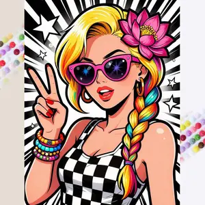 1 set of DIY diamond painting kit, 5D diamond art set, DIY decoration flowers, braids, gestures. Mosaic, diamond art, DIY art home decoration.