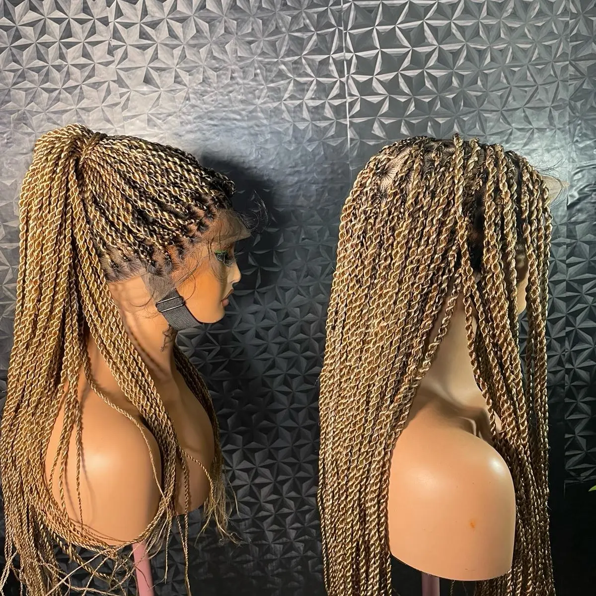 30 Inch Glueless Double Lace Braided Wig with Baby Hair Human Blend Human Hair Boho Braids Full Lace HD Lace Pre Braided  main image 2