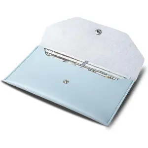 Wallets for Women -  Leather  Envelope Wallet for Budgeting, Billing(Blue)