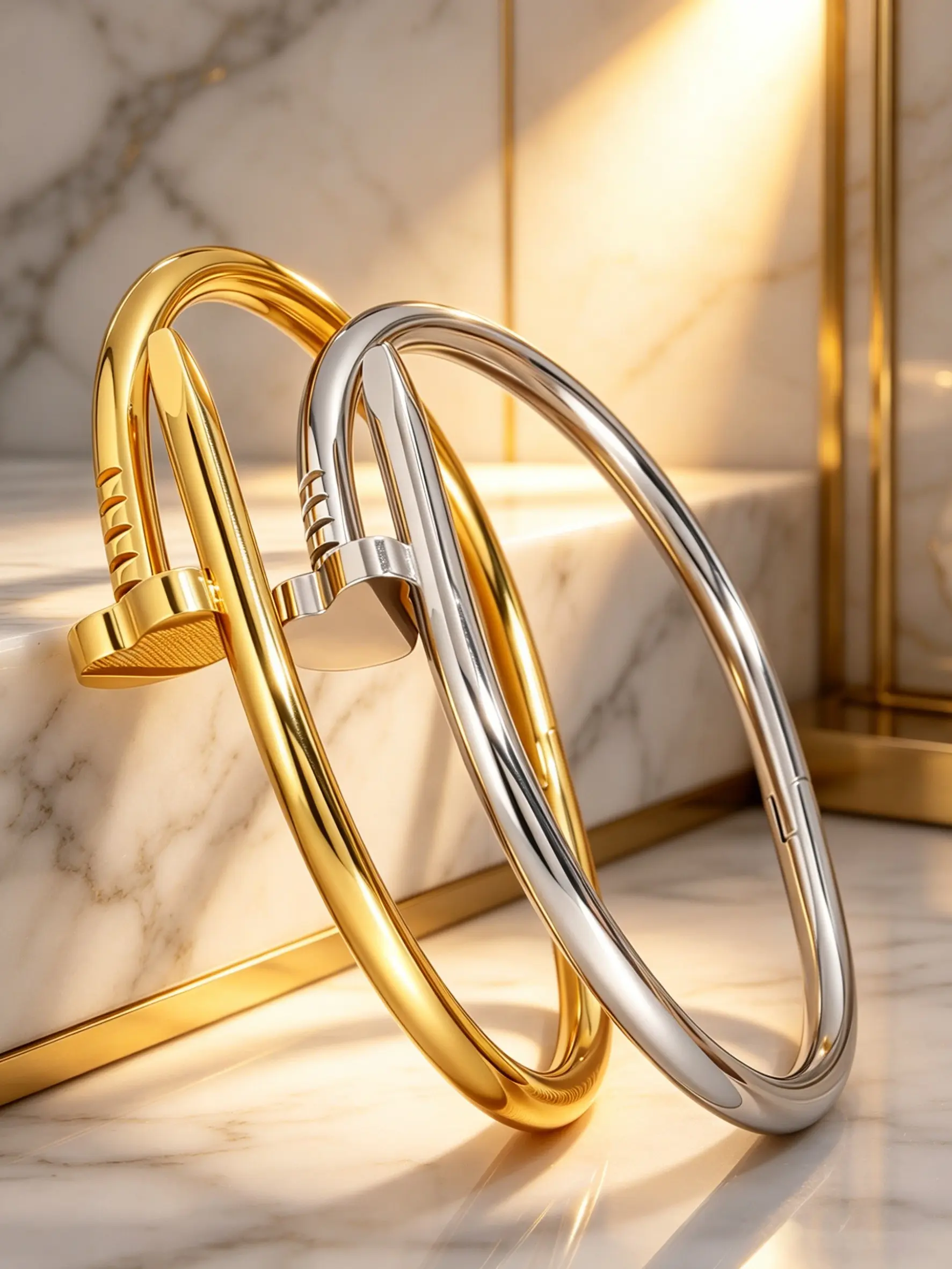 2pcs Light Luxury Elegant Stainless Steel Fashion Style Bracelet Set, Suitable for Daily Commuting, Perfect Gift, Fashion Bracelets, Fashionable Bracelet Style