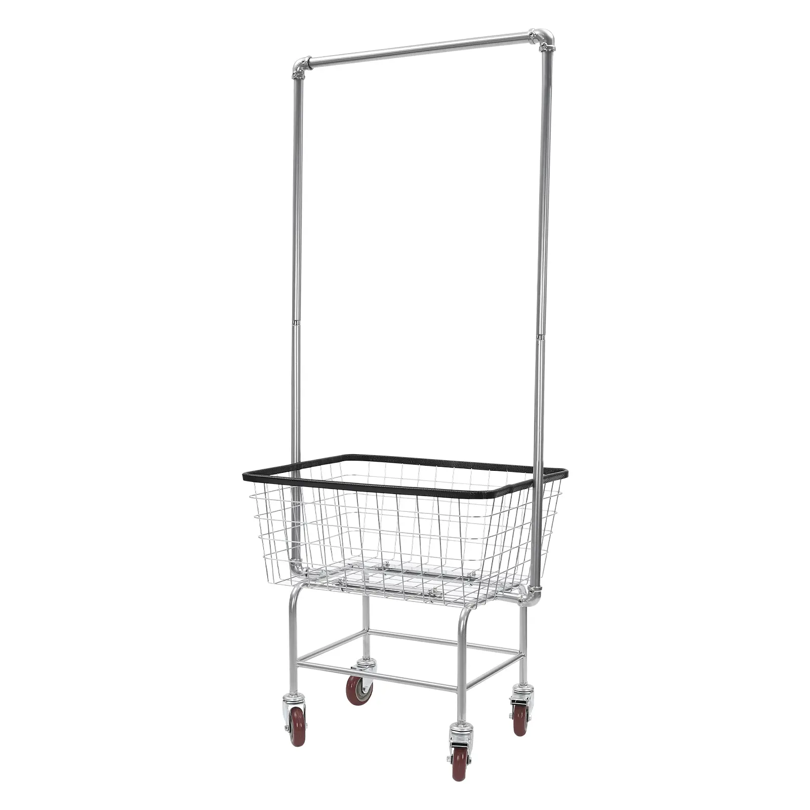 Rolling Laundry Storage Cart 110lbs 3 Tier Trolley with 4 Casters for Laundry Room Kitchen Garage Organization