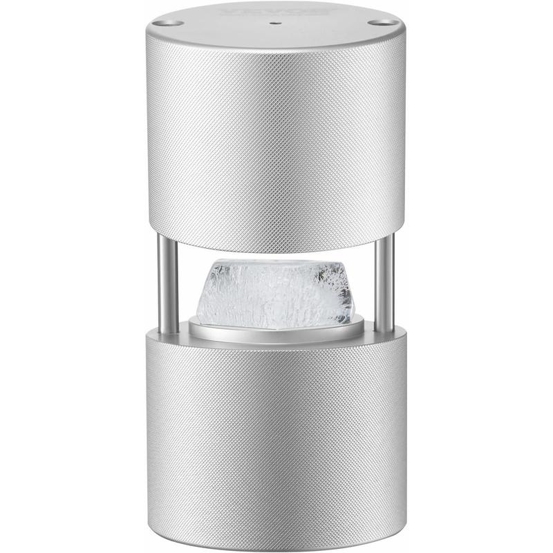 VEVOR Ice Diamond Press, 2.4" Ball Maker, Aviation Aluminum Kit With Tong and Drip Tray for Whiskey, Cocktail, Bourbon, Scot on Party & Holiday