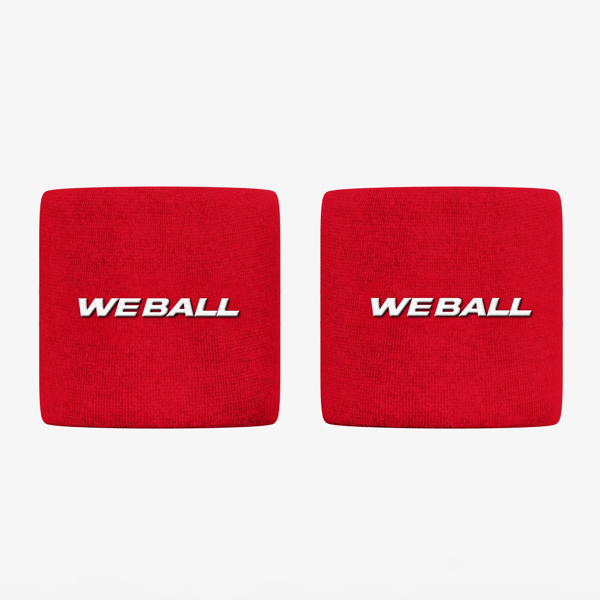 We Ball Sports Athletic Wristbands - 3" Size, Red, 2-Pack (Sports & Outdoor Accessories)