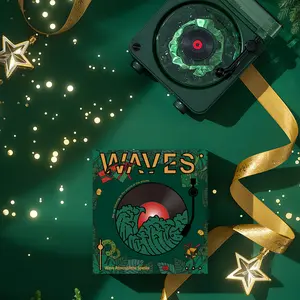 Christmas Only Wave Vinyl Record Player Wireless Retro Sleep Aid Speaker Music Center White Noise With Bluetooth Lights - Audio, Smartphone