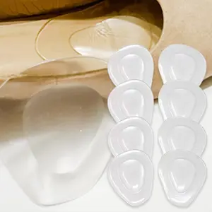 4 pairs Waterdrop shape forefoot pads, women's half size pad, thickened anti slip transparent forefoot pad, soft cushion GEL