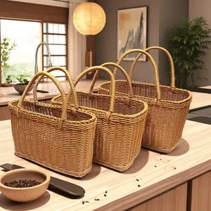 3pcs Large Medium Small Storage Baskets, Shopping Basket, Handheld Basket, Gift Basket, Pet Carrier, Festive Use, All Seasons，Super Bowl/Christmas/Day of the Dead/Valentine's Day/Easter/Ramadan/St. Patrick's Day/Mother's Day/Spring/Summer/Autumn/Winter