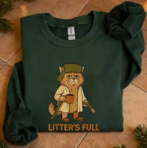 Litter's Full Funny Cat Christmas Sweatshirt, Cat Lovers Gift