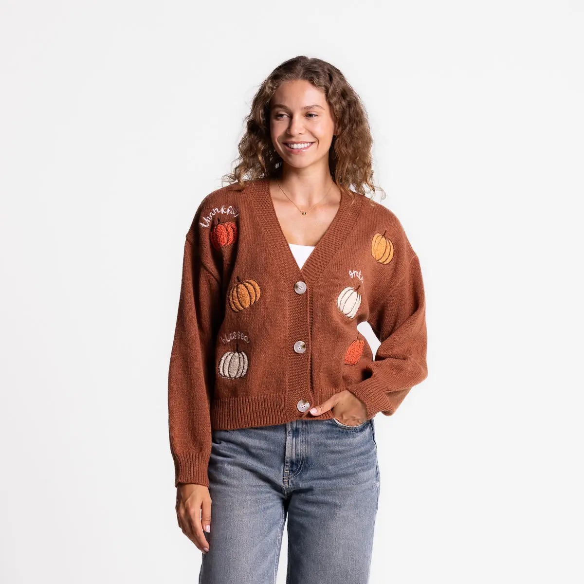 Love in Faith Women's Embroidered Fit V-Neck Long Sleeve Cardigan Top - Soft Nature Inspired Floral Knit, Ribbed Polyester Balloon Sleeves, Cozy Nature Inspired Women's Cardigans Love in Faith Women's Embroidered Fit V-Neck Long Sleeve Cardigan Top - Soft Nature Inspired Floral Knit, Ribbed Polyester Balloon Sleeves, Cozy Nature Inspired Women's Cardigans