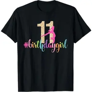 11th Birthday Gymnastics Girls Rainbow Party Gymnast T-Shirt