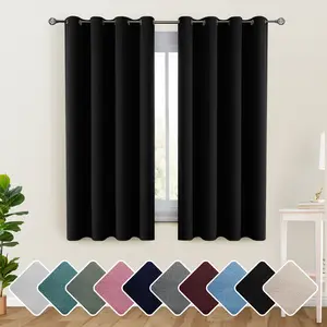 Lux Decor Blackout Curtains (2 Panels) - Solid Thermal Insulated, Soundproof, Heavy-Duty, Cold-Proof Grommet Drapes - Noise Reduction Cozy Window Curtains for Living Room & Bedroom - Drapery Style Lightweight Curtains