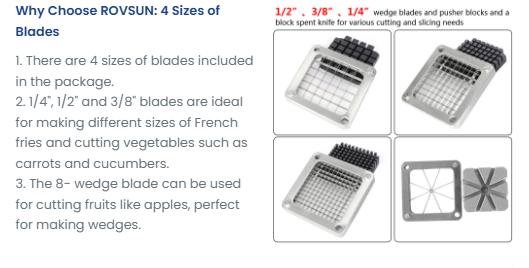 [ FLASH SALE ] ROVSUN Manual Stainless Steel French Fry Cutter for Potato Vegetable