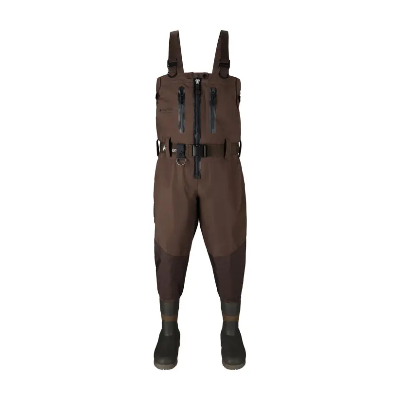Frogg Toggs Mens Swamp Brown Oxbow BF Zip-Front Wader