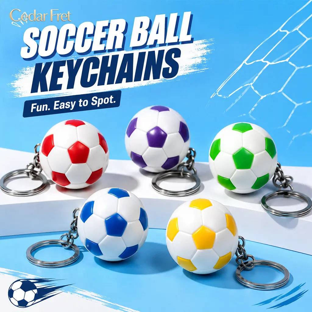 Mini Soccer Ball Keychains – Fun, Colorful Football-Themed Key Rings for Kids, Teens & Adults – Great Party Favors, Backpack Charms, Team Gifts, Stocking Stuffers & Everyday Carry
