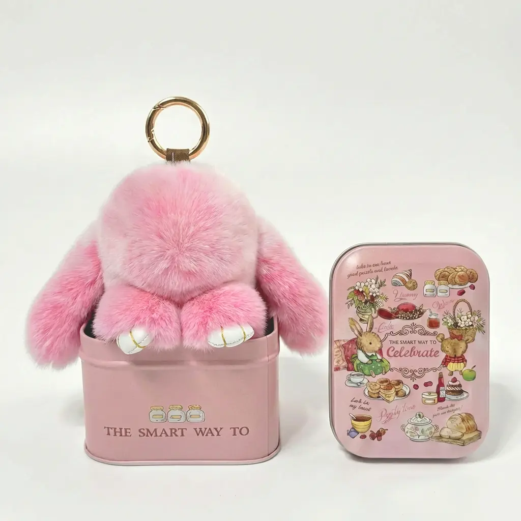 Other 2026 New Handmade Bunny Keychain - Pu Leather, Handmade