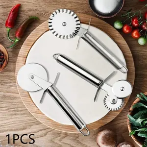1pc Stainless Steel Pizza Wheels & Cutter Round Pizza divider & Knife Pastry Pasta Dough Kitchen Tools Baking Cutting Tools
