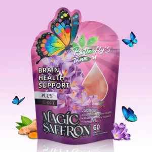 BUTTERFLY'S TEAR Magic Saffron Gummies – Brain, Mood & Focus Support with Saffron, Magnesium, Ashwagandha & Acai Berry – 60 Gummies