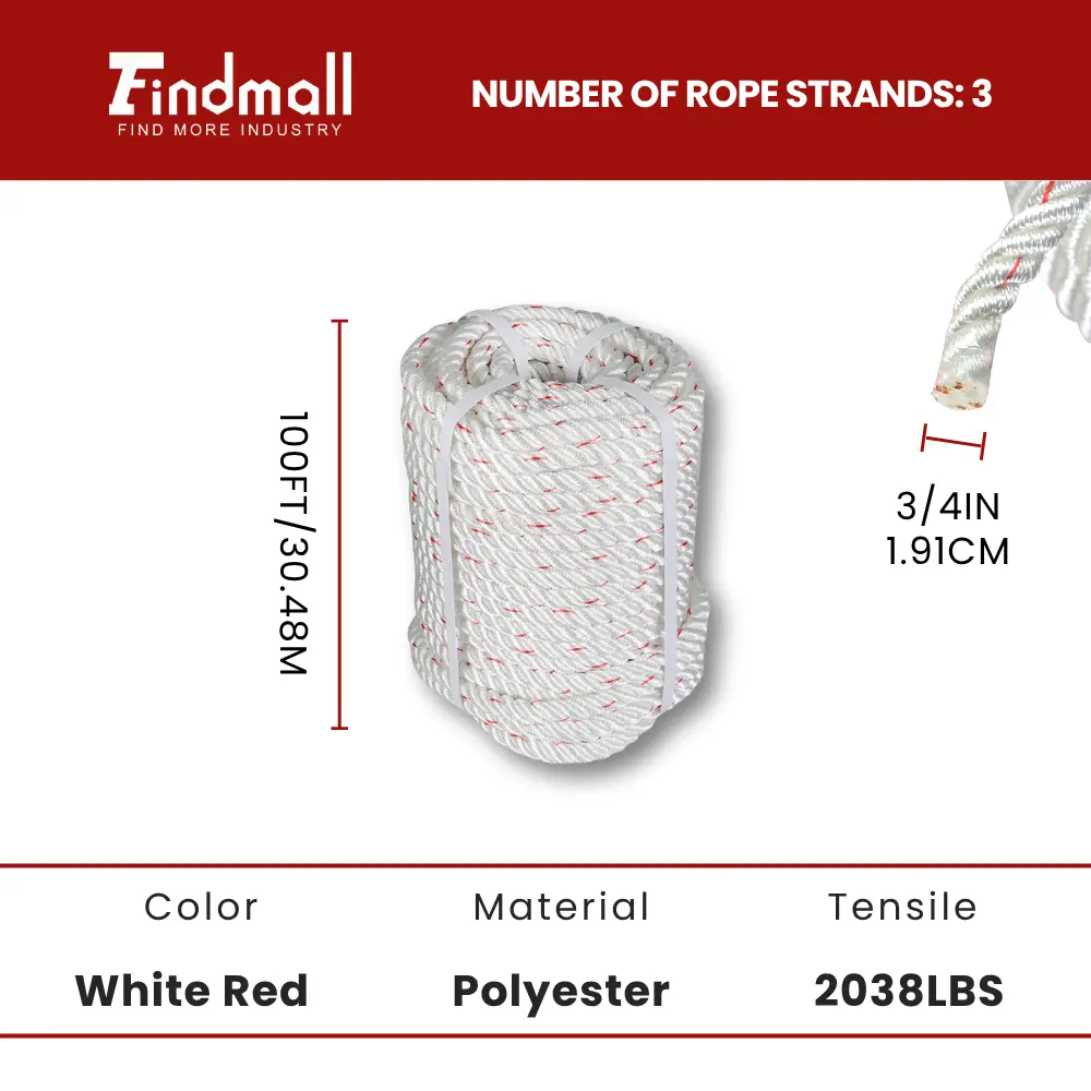 3/4 In White Red 100 FT