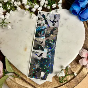 Dragon Collage Bookmark Glitter Laminated