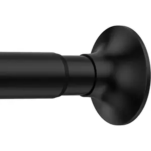 Matte Black Shower Curtain Rod 21-78 Inch, Adjustable Spring Tension Shower Rods for Bathroom, Heavy Duty Stainless Steel Tension Rod No Drill, Easy Installation