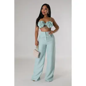 Sahara Flowers Main Pant Set (Sage)