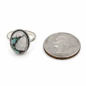Yaya's One-of-a-Kind Cotton Candy Turquoise Sterling Silver Ring - Size 8.5 - ID 061