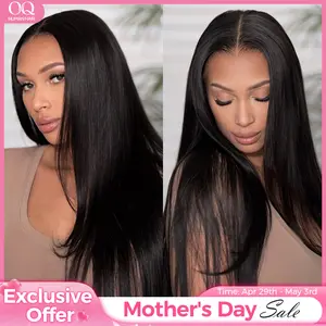 [Free Upgraded] OQ HAIR Wear And Go Glueless Wigs Pre Cut 7x5 HD Straight Lace Human Hair Wigs Pre Bleached Tiny Knots Beginner Friendly #SummerVibes