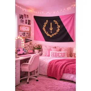 Hot Pink Soulaan Flag Banner, Lightweight Hanging Print, Girly Pre-Decorated Bright-Colored Decorative Pink Hanging Decor for Home Supplies, Banners