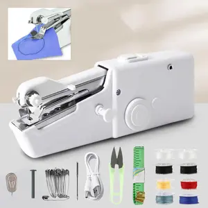 [Mini Handheld Sewing Machine] Portable Mini Handheld Sewing Machine | Lightweight & Easy to Use at Home or Travel | Includes 8 Spools of Thread, Scissors, Pins, Needles, and Tape Measure, Sewing Machine Accessories
