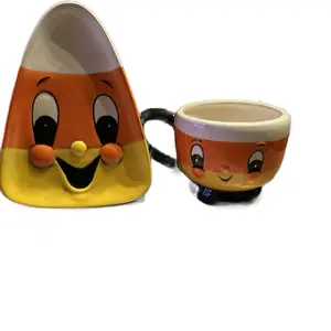 Candy corn combo plate & bowl set