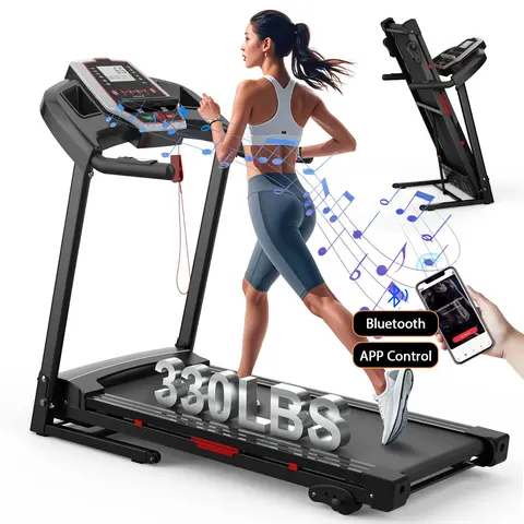 LIVIVOX Foldable 3.5HP Motorized Walkpad Treadmill - Compact Folded Exercise Machine with 5-Layer 16.5in Widen Belt, 330 lbs Capacity, 8.5MPH Speed, 10% Incline, LED Display, Large Deck, Portable Jogging Equipment for Small Spaces Enhances Endurance