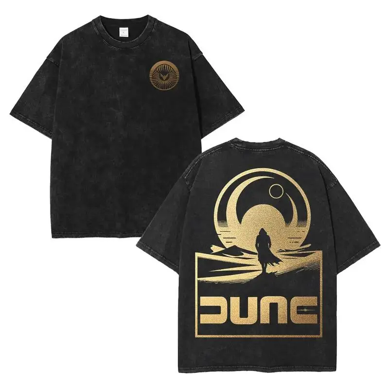 Dune Washed T-Shirt, Dune Lightweight Acid Washed Tee, Menswear Top shirts men, Graphic tee, movie shirt, Streetwear Tshirt Cotton Fabric