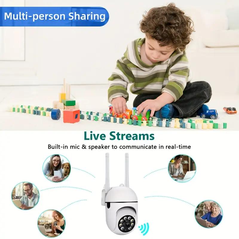 【JOOAN 1080P FHD Home Smart WiFi Security Camera】BT/WiFi Connection, 360° PTZ Panorama HD, Color Night Vision, Motion Detection, Two-Way Audio, Auto Tracking, Siren Alarm, 2.4G WiFi, SD Card/Cloud Storage (Optional)